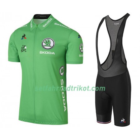 Set Grünes Kurzarmtrikot + Trägershorts 2017 Tour De France